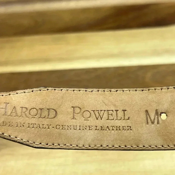 HAROLD POWELL Black Concho Leather Belt - SZ Medium - MADE IN ITALY - Picture 2 of 15